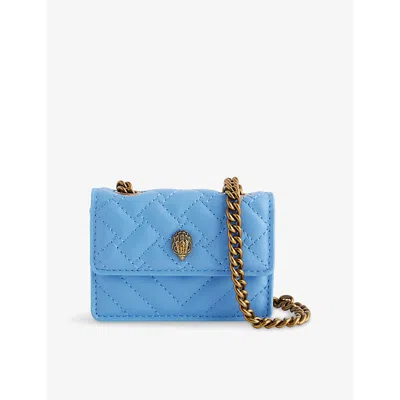 Kurt Geiger Womens  London Kensington Quilted Faux-leather Micro Shoulder Bag In Mid Blue