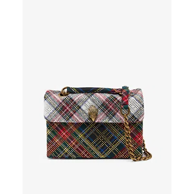Kurt Geiger Womens Multi-coloured Kensington Tartan Woven Shoulder Bag