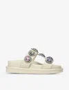 Kurt Geiger London Orson Crystal Slide Sandal In White