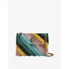 Kurt Geiger London Mini Kensington Fringe Convertible Crossbody Bag In Burgundy