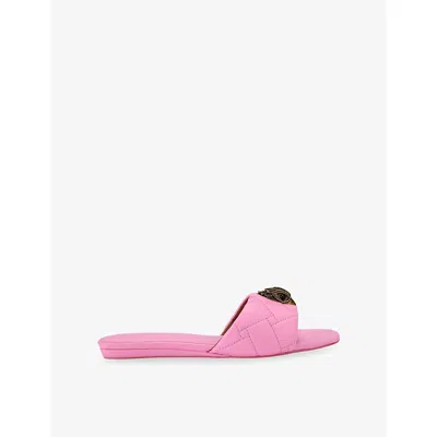Kurt Geiger Quilted Eagle Head Sandals In Pink