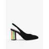 Kurt Geiger Suede Slingback Heels In Black/comb