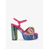 Kurt Geiger London Kensington Ankle Strap Platform Sandal In Pink