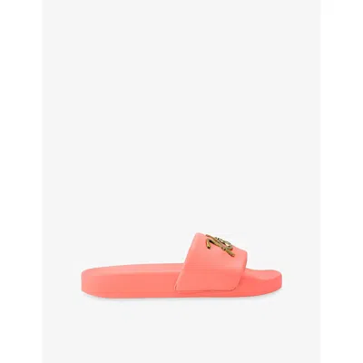 Kurt Geiger Womens Pink Comb Meena Kurt Faux-leather Slides Eur 38/5 Uk In Orange