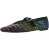 Kurt Geiger Womens Black/comb Mayfair Crystal-embellished Suede Ballet Flats Eur 37 / 4 Uk In Black