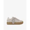 Kurt Geiger Southbank Tag Suede Sneakers In Brown