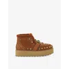 Kurt Geiger Womens Tan Comb Mansion Cosy Embellished Suede Ankle Boots Eur 39 / 6 Uk In Brown