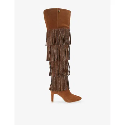 Kurt Geiger London Shoreditch Over The Knee Boot In Brown