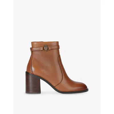 Kurt Geiger Womens Tan Shoreditch Heeled Leather Ankle Boots Eur 38/5 Uk In Brown