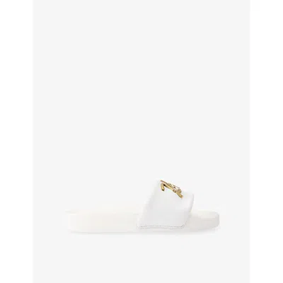 Kurt Geiger Womens White Meena Kurt Faux-leather Sandals Eur 41 / 8 Uk