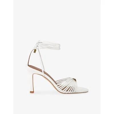 Kurt Geiger 90mm Leather Heeled Sandals In White