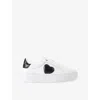 Kurt Geiger Leather Lana Heart Low-top Sneakers In White/blk