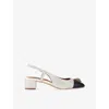 Kurt Geiger 40mm Sloane Two-tone Slingback Pumps In Silver