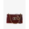 Kurt Geiger Womens Wine Chelsea Leather Cross-body Bag In Burgundy