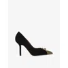Kurt Geiger 95mm Zip Court Crystal Embellished Pumps In Black