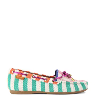 Kurt Geiger Woven Eagle Moccasins In Green Oth