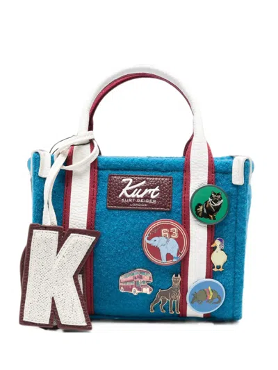 Kurt Geiger Xs Southbank Logo-plaque Tote Bag In Blue