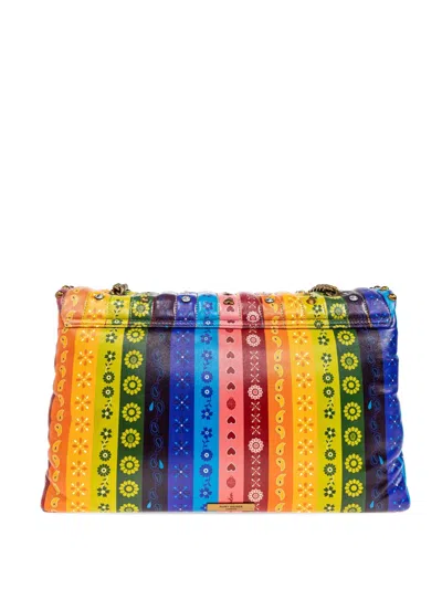 Kurt Geiger Xxl Kensington Rainbow-stripe Shoulder Bag