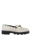Kurt Geiger London Mansion Stud Platform Loafer In White