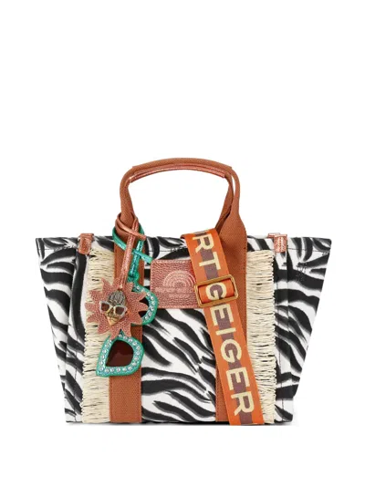 Kurt Geiger Zebra-pattern Tote Bag In Purple