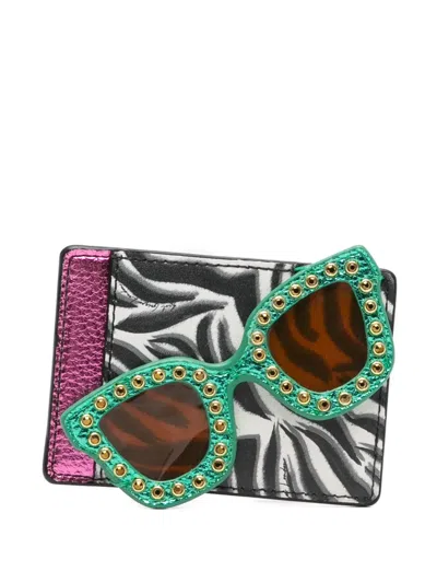 Kurt Geiger Zebra-print Sunglasses-appliqué Card Holder In Gray