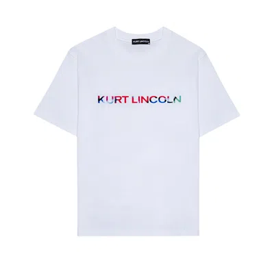 Kurt Lincoln Men's Cotton White Abstro Tee