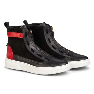 Kurt Lincoln Men's Phantom Black & Red High Top Sneaker