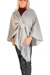 Kurt Muller Knot Wrap Cape Knit Poncho In Grey In Gray