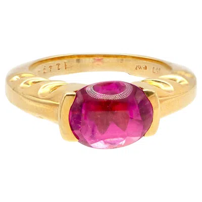 Pre-owned Kurt Wayne 18k Yellow Gold Pink Tourmaline Ring