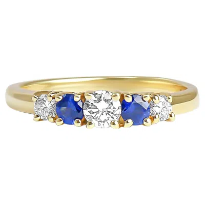 Pre-owned Kurt Wayne 18k Yellow Gold Sapphire And Diamond Ring