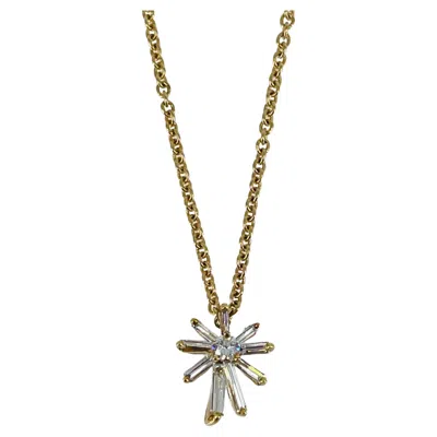 Pre-owned Kurt Wayne Starburst Diamond Pendant In 14k Yellow Gold