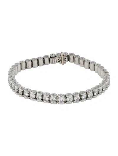 Pre-owned Kurt Wayne Vintage Platinum 9.03ctw Diamond Tennis Bracelet, 7" In Multi
