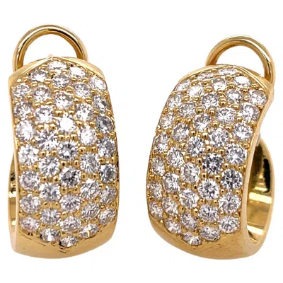 Pre-owned Kurt Wayne Yellow Gold Diamond Hoops