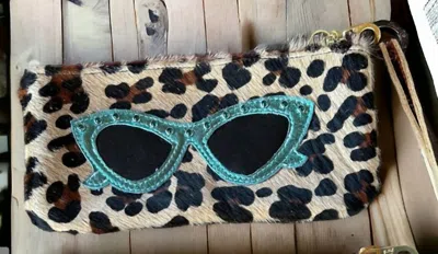 Kurtmen Women's Hollywood Shades Wristlet In Leopard With Turquoise In Multi