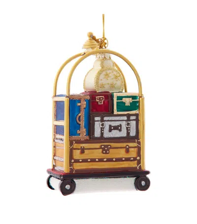 Kurt.s.adler Glass Luggage Cart Tree Decoration In Multi