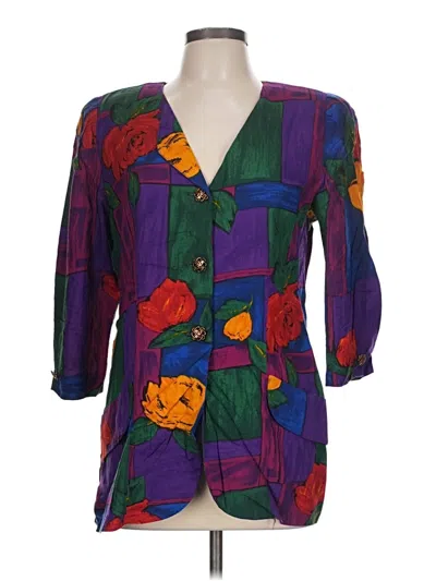 Pre-owned Kuru 3/4 Sleeve Blouse In Purple