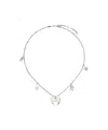Kusikohc Silver Multi Charm Necklace In White