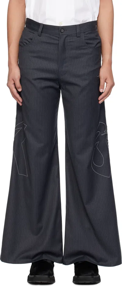 Kusikohc Belt-loop Casual Pants In Pinstripe