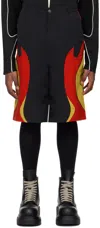 Kusikohc Rider Flame-print Shorts In Black