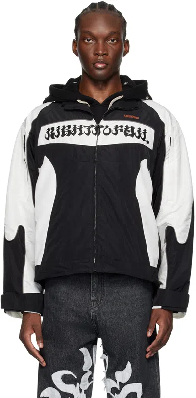 Kusikohc Black & Off-white Rider Jacket In Black/cannoli Cream
