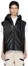 Kusikohc Black Helmet Faux-leather Vest In Black