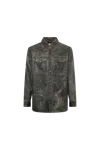 Kusikohc Black Leather Printed Shirt