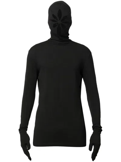 Kusikohc Ssense Exclusive Black Mask Tight Hoodie