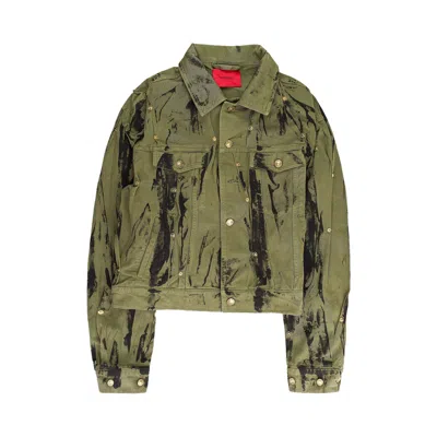 Pre-owned Kusikohc Denim Jacket 'green' | Men's Size M