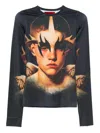 Kusikohc Face-print Long-sleeve T-shirt In Multi