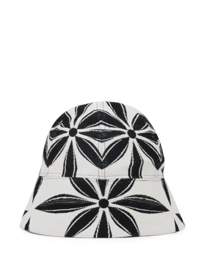 Kusikohc Floral-print Bucket Hat In Burgundy