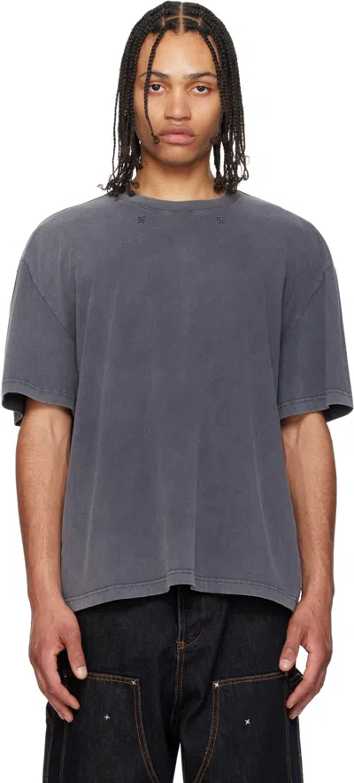 Kusikohc Gray Flower Printed T-shirt In Grey