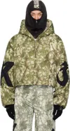 Kusikohc Green Pattern Anorak Windbreaker Jacket In Green