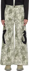 Kusikohc Green 'right To Fail' Oversized Trousers In Green