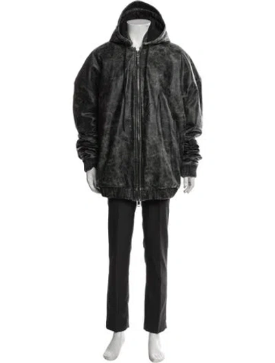 Pre-owned Kusikohc Leather Parka In Gray